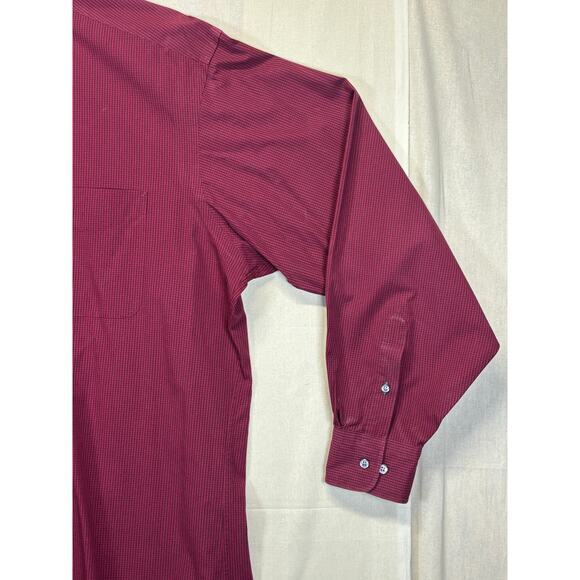 Tommy Hilfiger Tailored in Hong Kong Red Check Button Down Shirt Size 16 34/35 - Picture 11 of 12